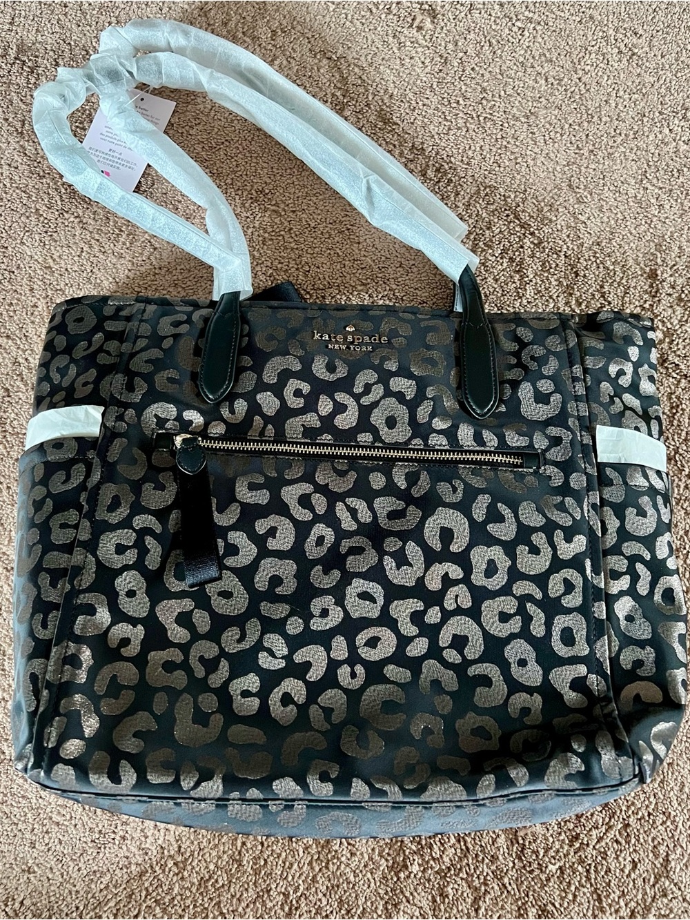 kate spade New York Chelsea Large Tote in Metallic Leopard Black